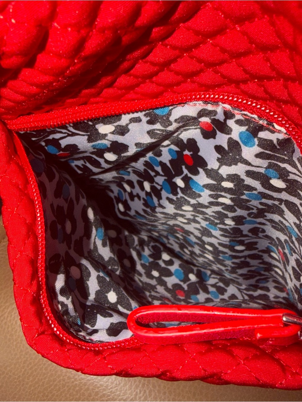 Vera Bradley Bright Red Quilted Crossbody Shoulder Bag - Picture 5 of 10